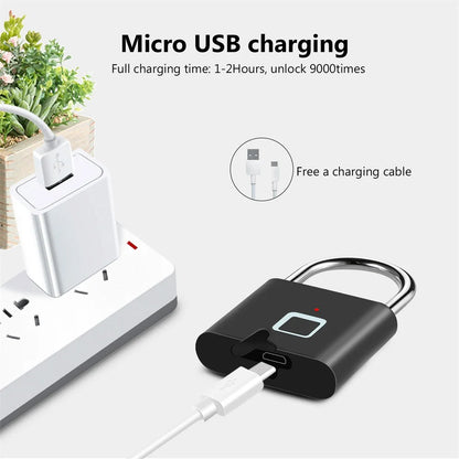 USB Rechargeable Fingerprint Padlock