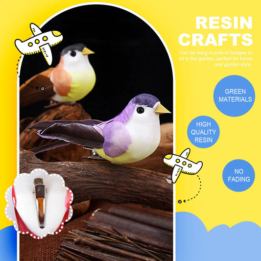 12pcs Mini Artificial Foam Birds with Clips