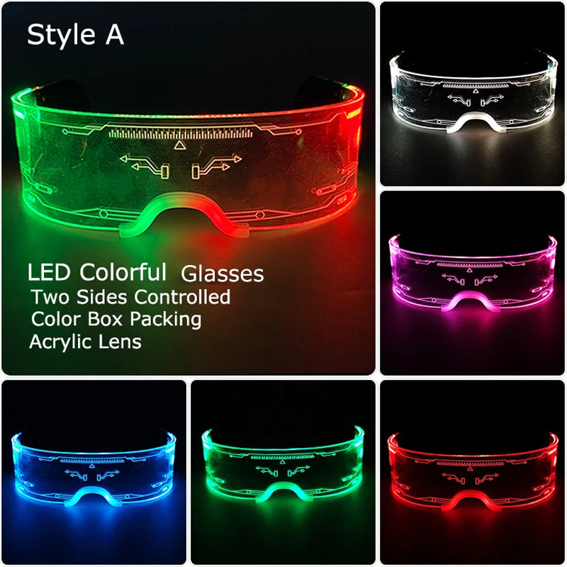 Unisex Acrylic Light Up Glasses for Parties & Events
