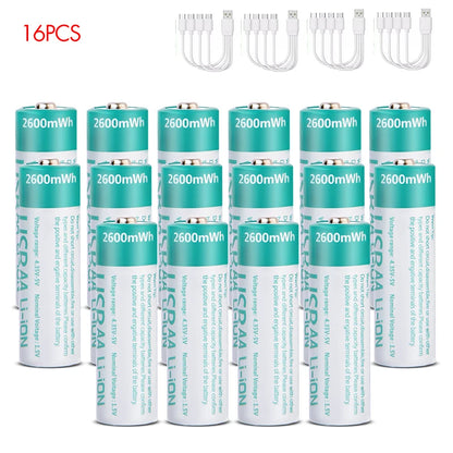 MATOV 1.5V AA USB Type-C Rechargeable Battery - 2600mWh