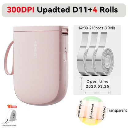 Premium Bluetooth Portable Label Printer – USB Rechargeable & Inkless for iOS/Android