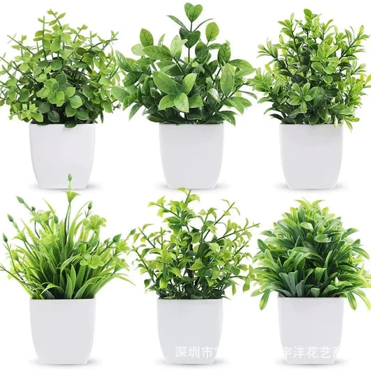 Artificial Bonsai Eucalyptus Plant – Fake Potted Greenery for Indoor, Outdoor, Home & Garden Décor