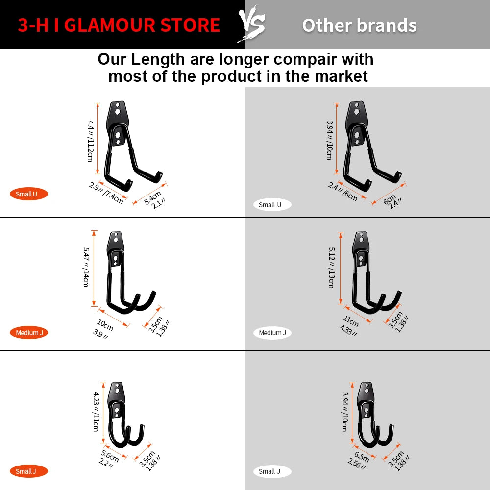 Heavy Duty Garage Hook - Wall Mount Storage