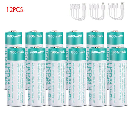 MATOV 1.5V AA USB Type-C Rechargeable Battery - 2600mWh