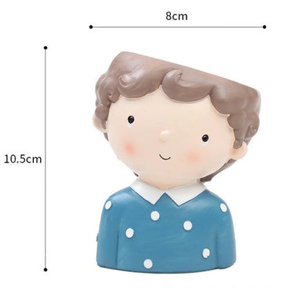 Resin Girl Figure Succulent Pot