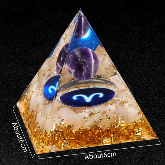 Twelve Constellations Amethyst Pyramid – Handmade Crystals