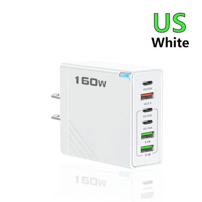 160W Multi-Port USB-C Fast Charger Adapter – EU/US/UK Plug