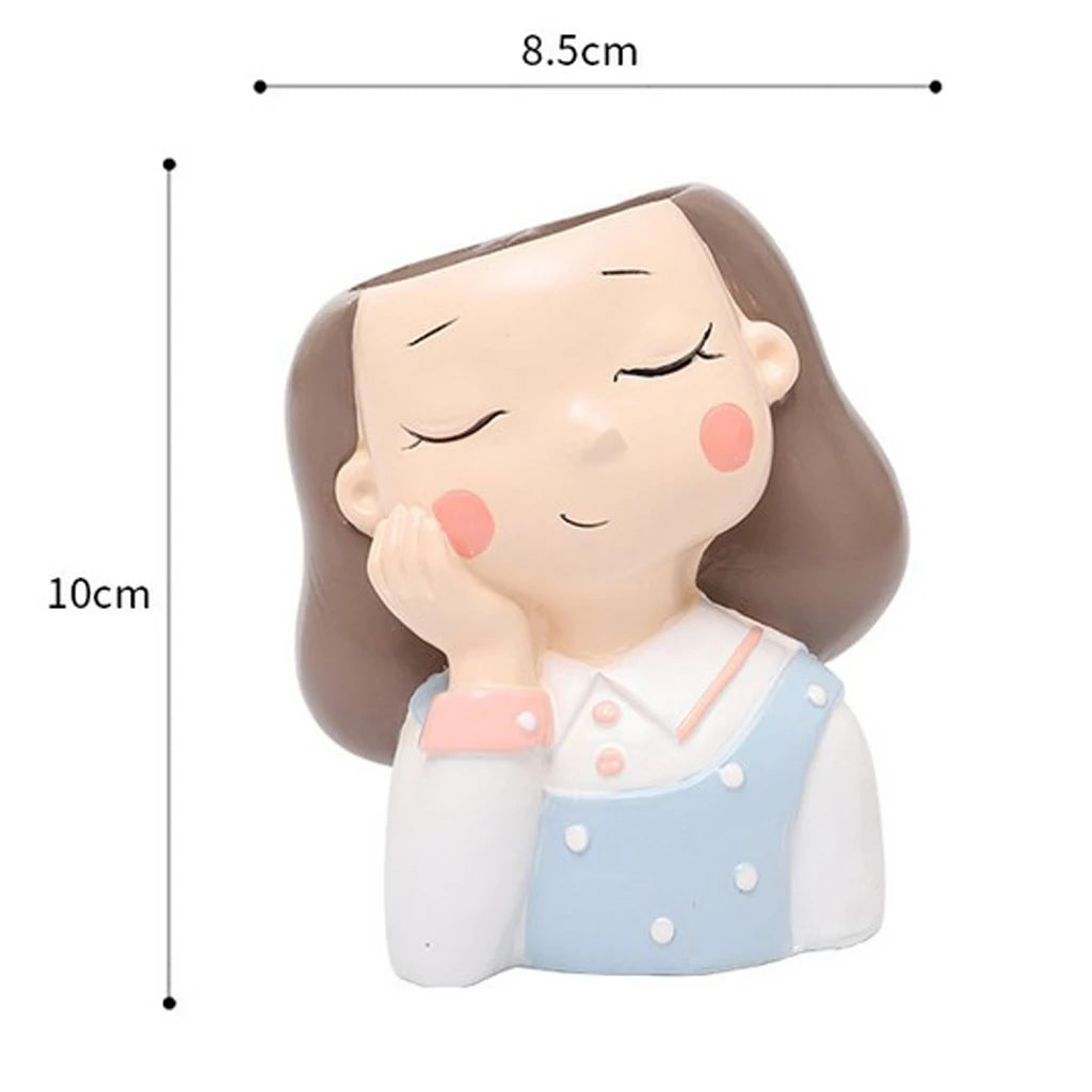 Resin Girl Figure Succulent Pot