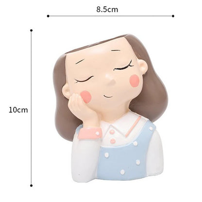 Resin Girl Figure Succulent Pot