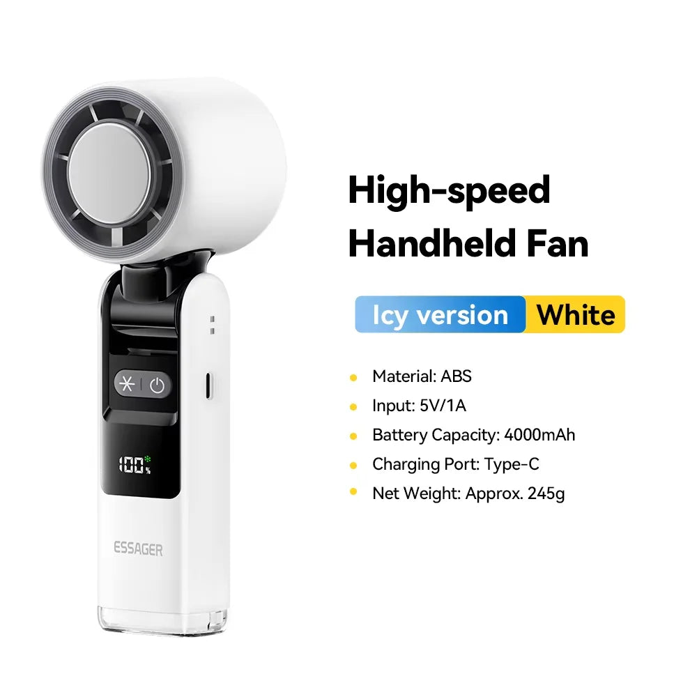 Essager Digital Display Portable Fan - 100 Speeds, Foldable