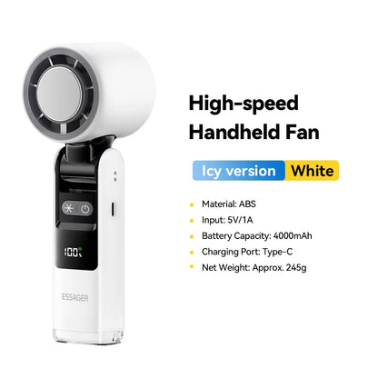 Essager Digital Display Portable Fan - 100 Speeds, Foldable