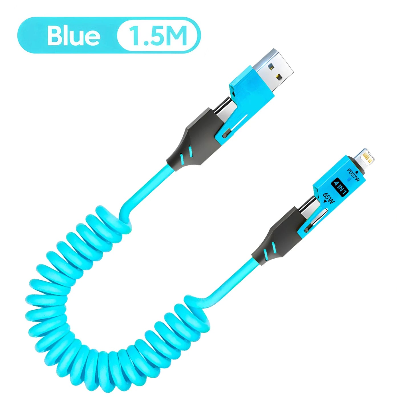 Sky Blue 4IN1 65W Fast Charging Cable