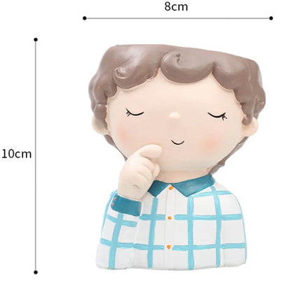 Resin Girl Figure Succulent Pot