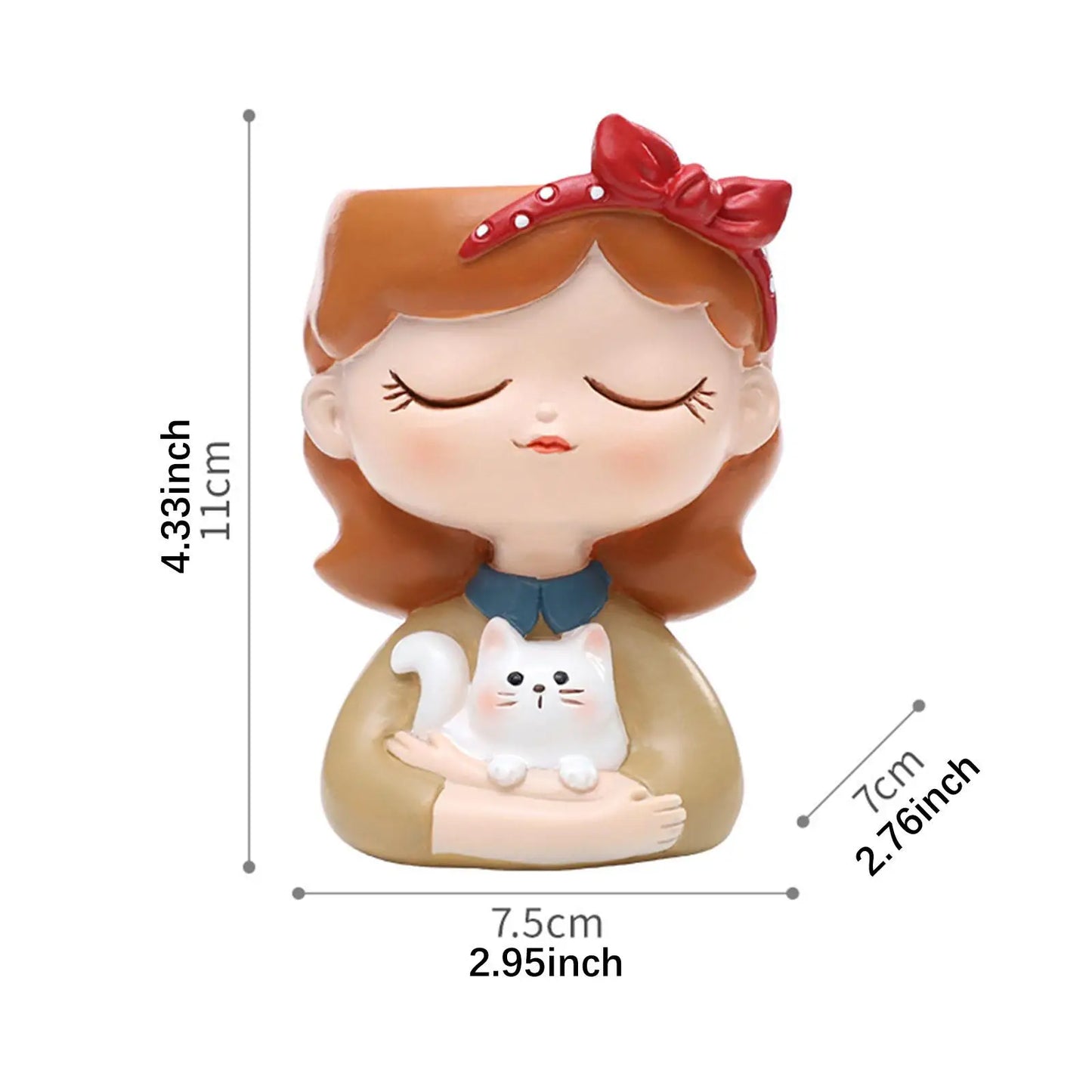 Girl Figurine Planter Pot