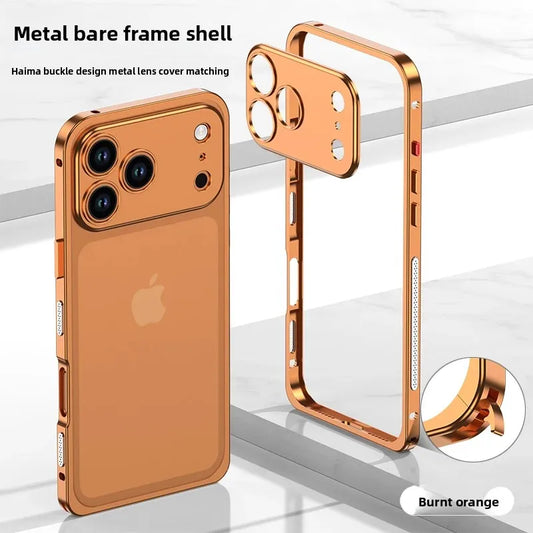 Premium Orange Aluminum Alloy iPhone 17 Pro Max / 17 Air / 17 Pro Case | Slim Rugged Frame with Heat Dissipation & Anti-Drop Protection
